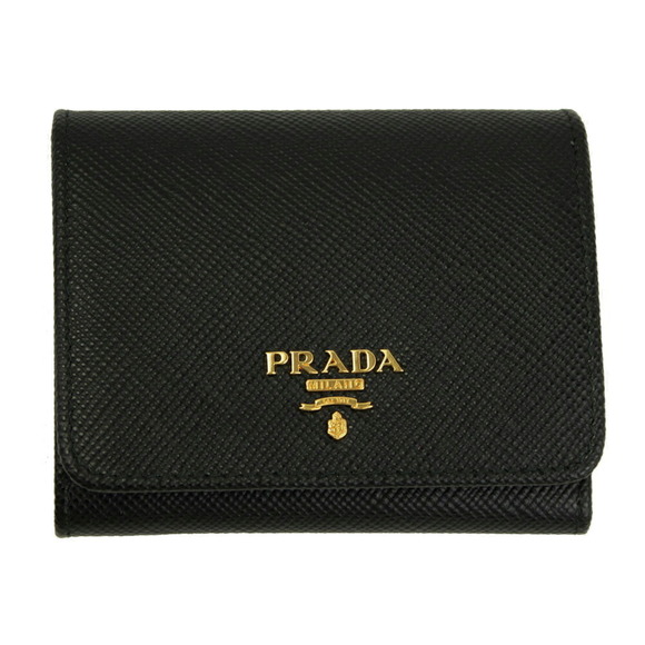 Prada CUIR Tri Leather Wallet SAFFIANO Black Nero Black - Picture 1 of 4
